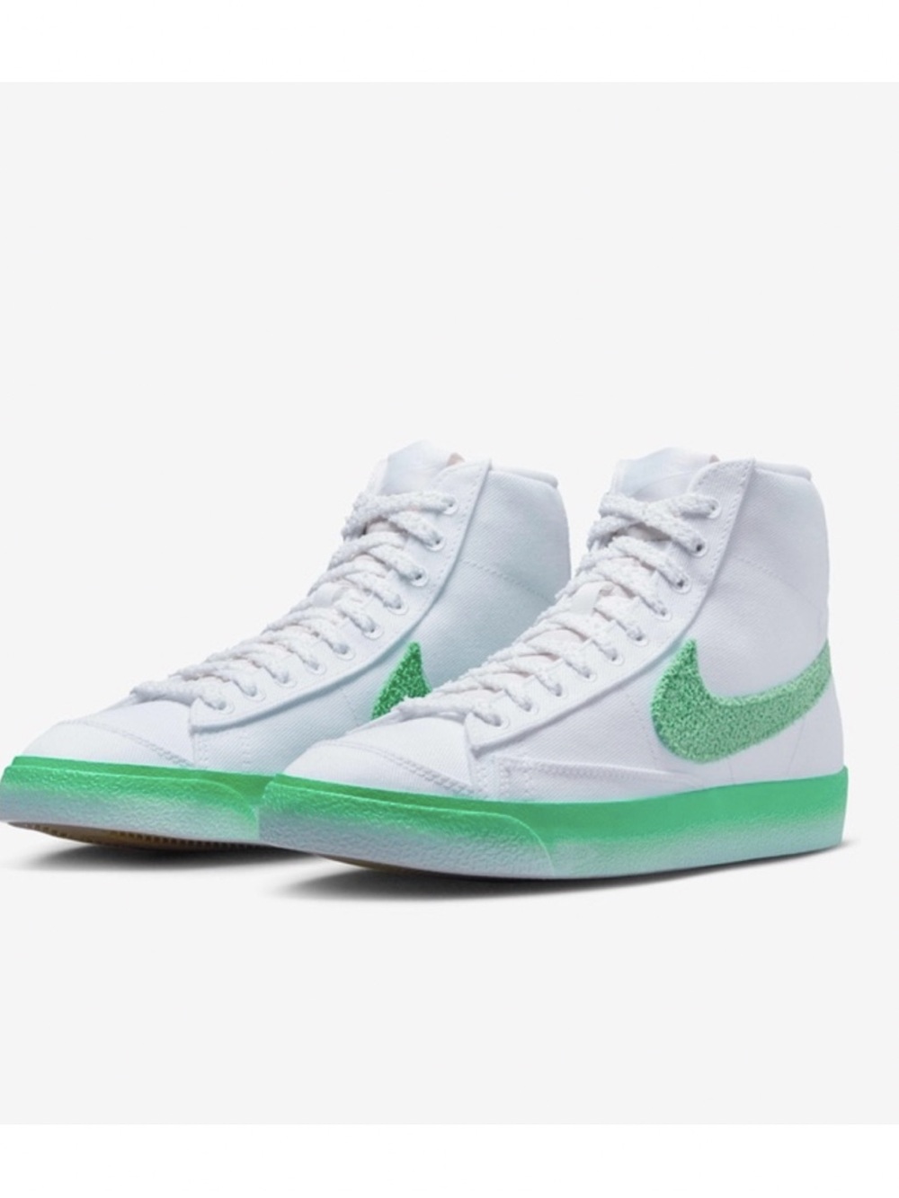 Nike Blazer Mid '77 "Green Fade Chenille Swoosh Gum Sole Women 6.5